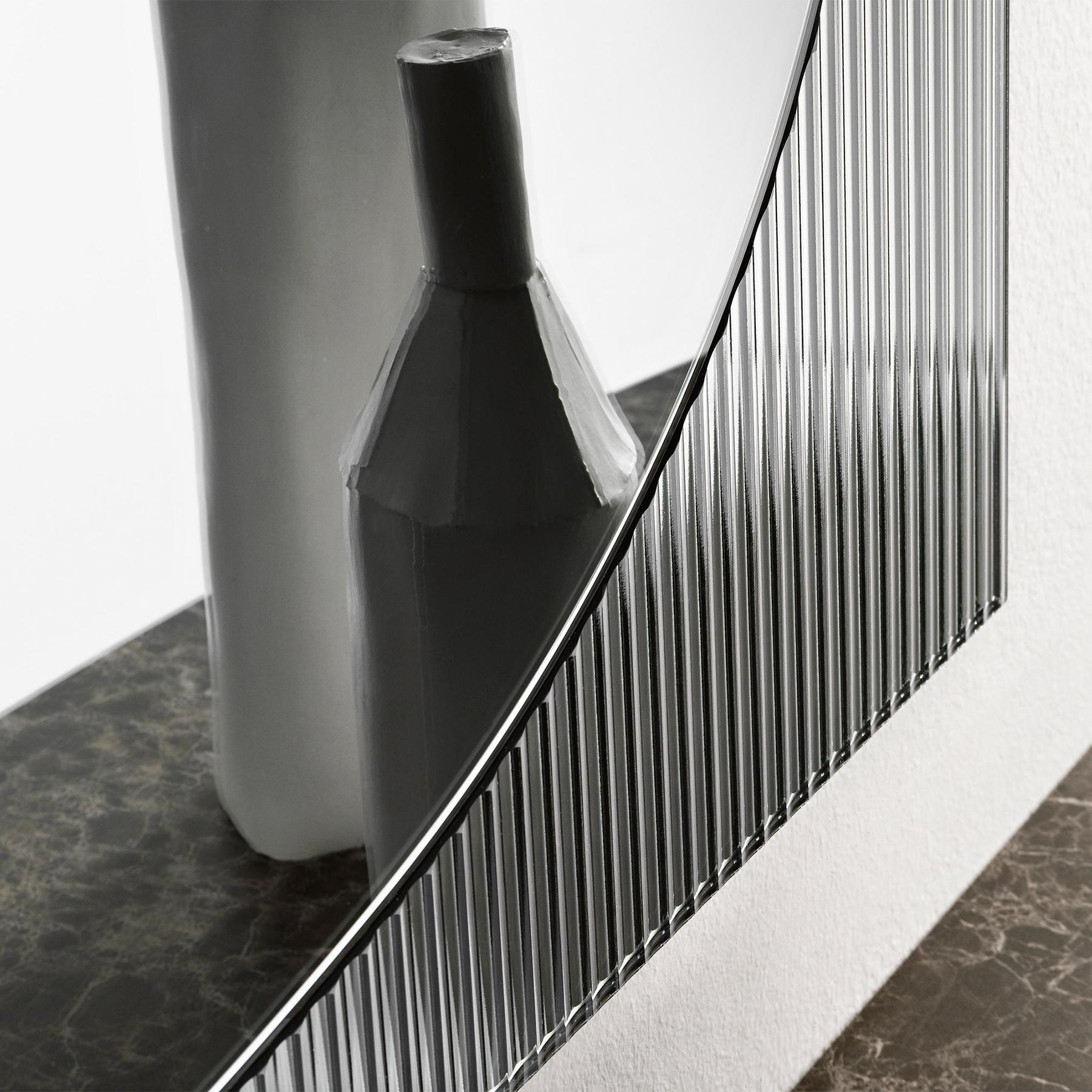 Contemporary Lines on Square Mirror For Sale