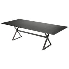 Lines Top Dining Table with Metal Tinted Top