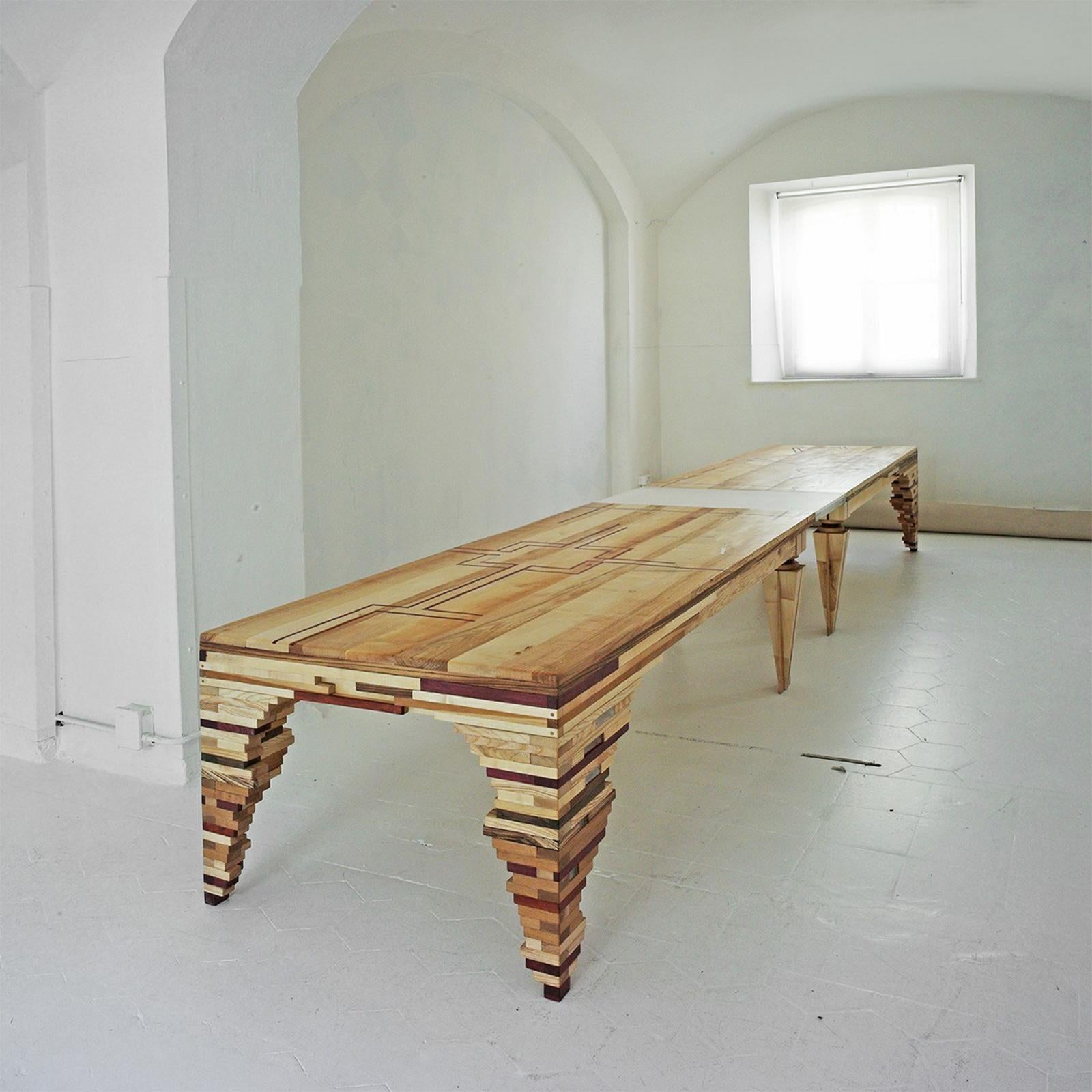 Modern 'Lines under the Forest' Big Dining Table by Hillsideout For Sale