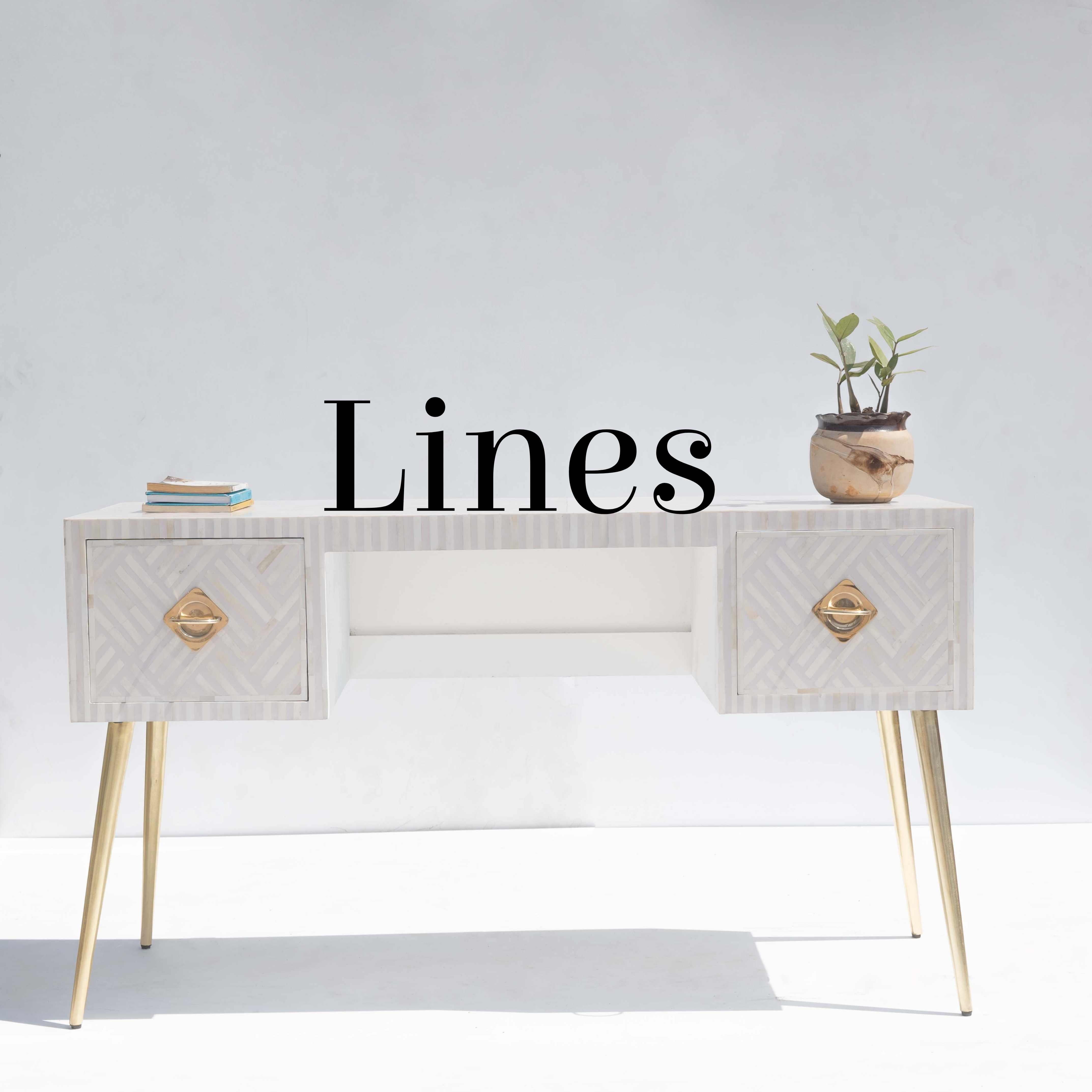 Intarsio Scrivania Lines White Inlay, realizzata a mano da Artisanal in vendita