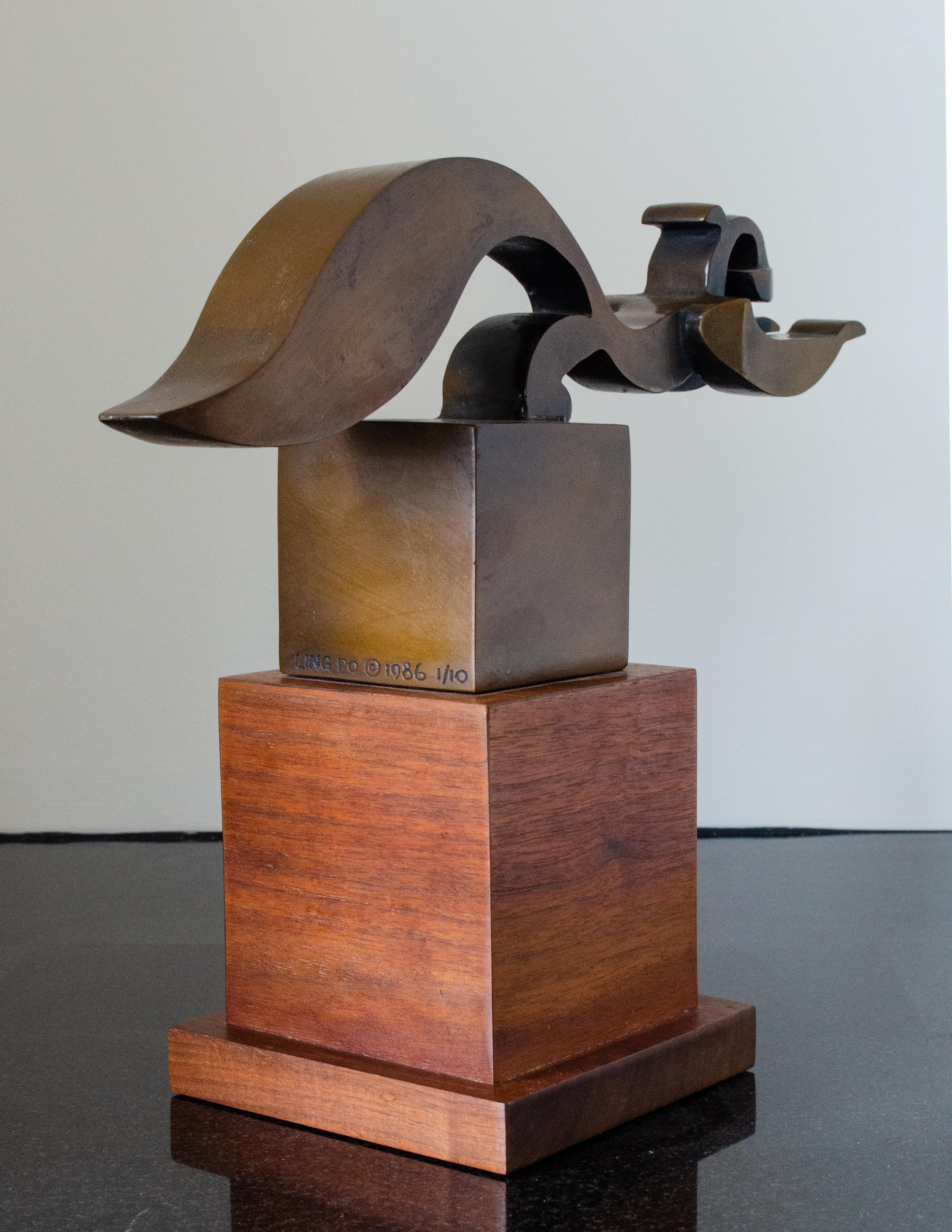Modernist Squirrel Bronze by Ling Po, Apprentice to Frank Lloyd Wright 2