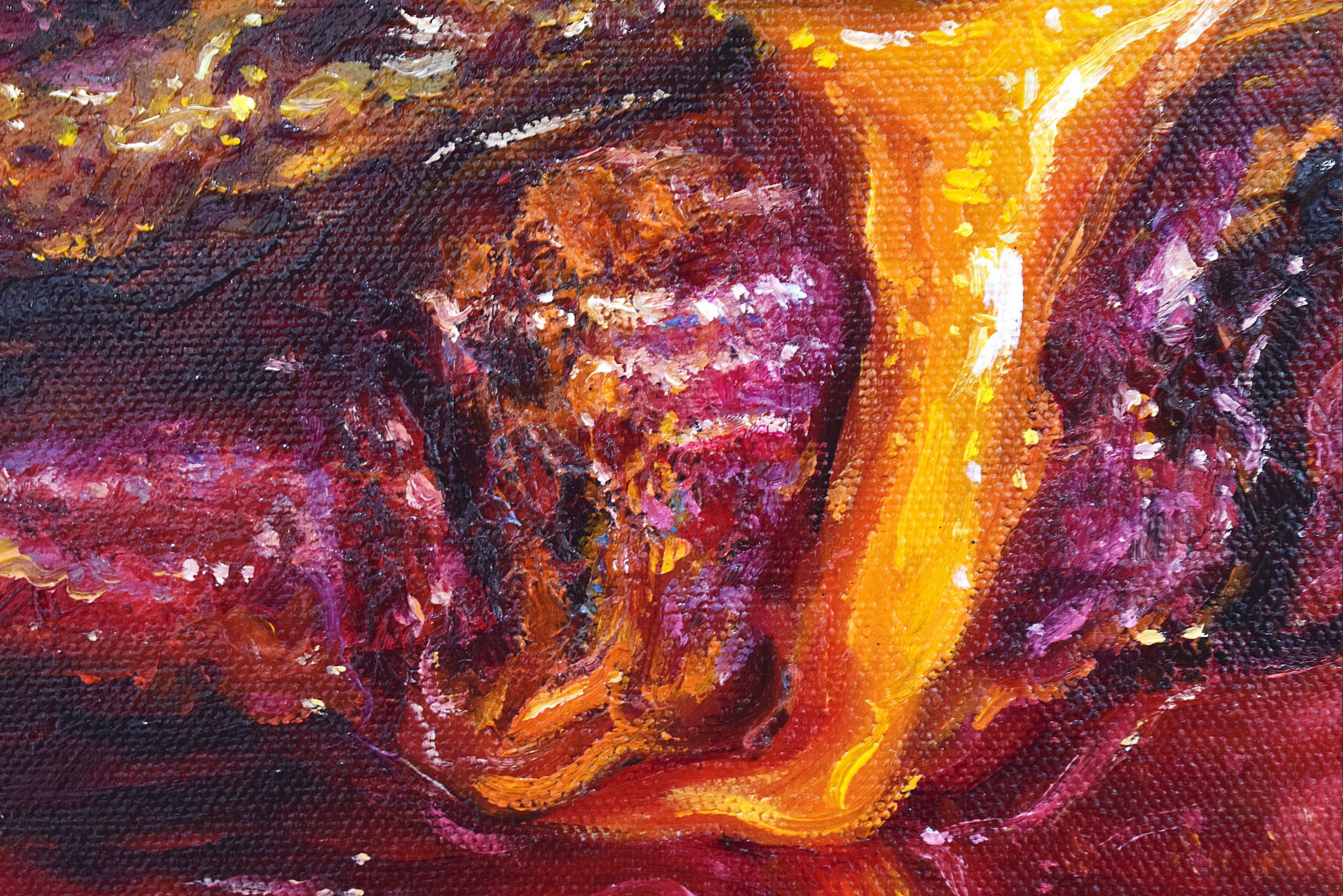 Fleischstapel. Burger. Überlastung. Fast Food. Cheeseburger. Ölgemälde (Zeitgenössisch), Painting, von Lingee Bangkhuntod