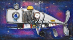 Mechanical Marines. Cosmic 97  Steampunk Whale. Steel Iron Whale Oil Painting