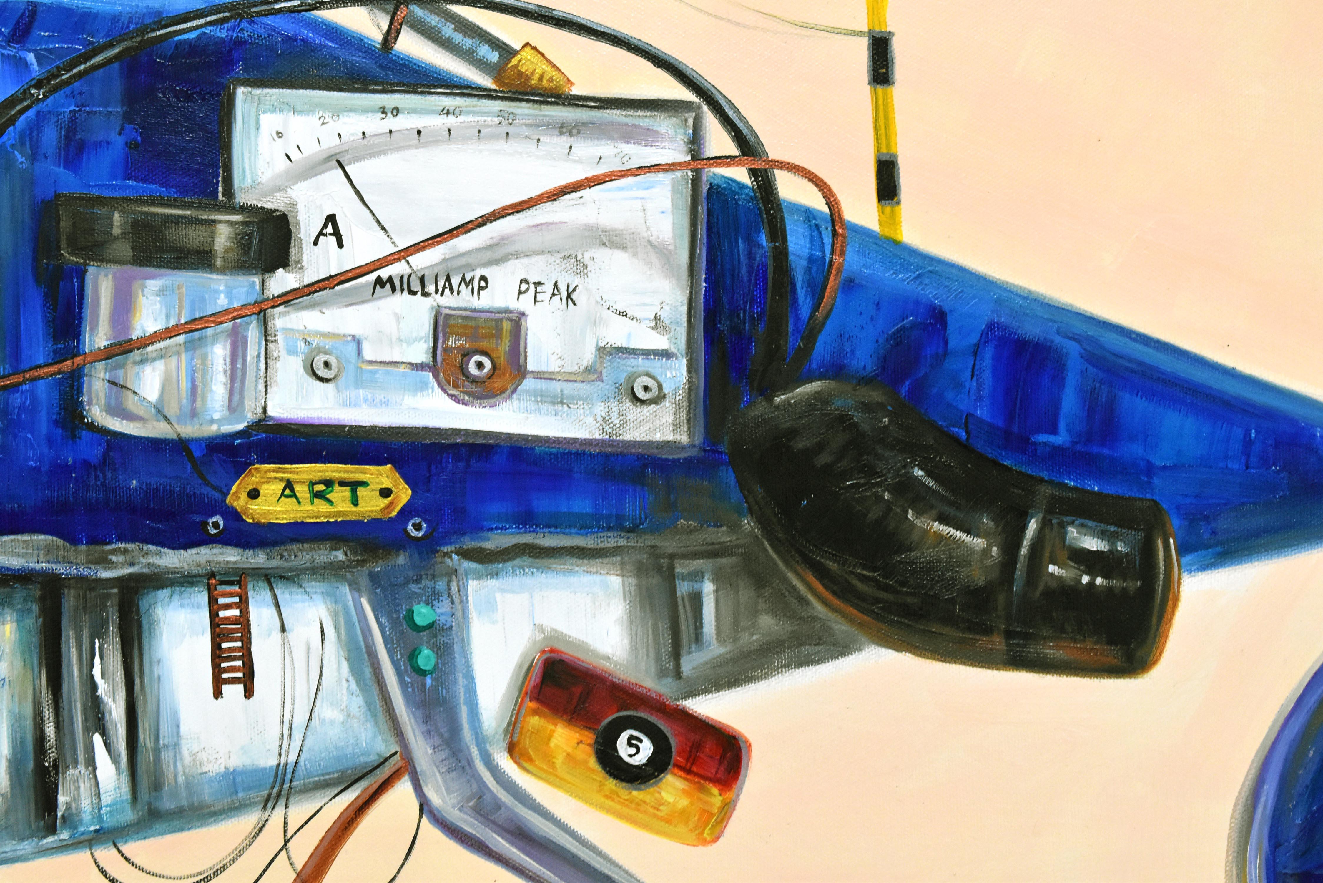 Marinos mecánicos. Motor Tommy. Ballena Steampunk. Pintura al óleo Ballena de acero y hierro - Painting de Lingee Bangkhuntod