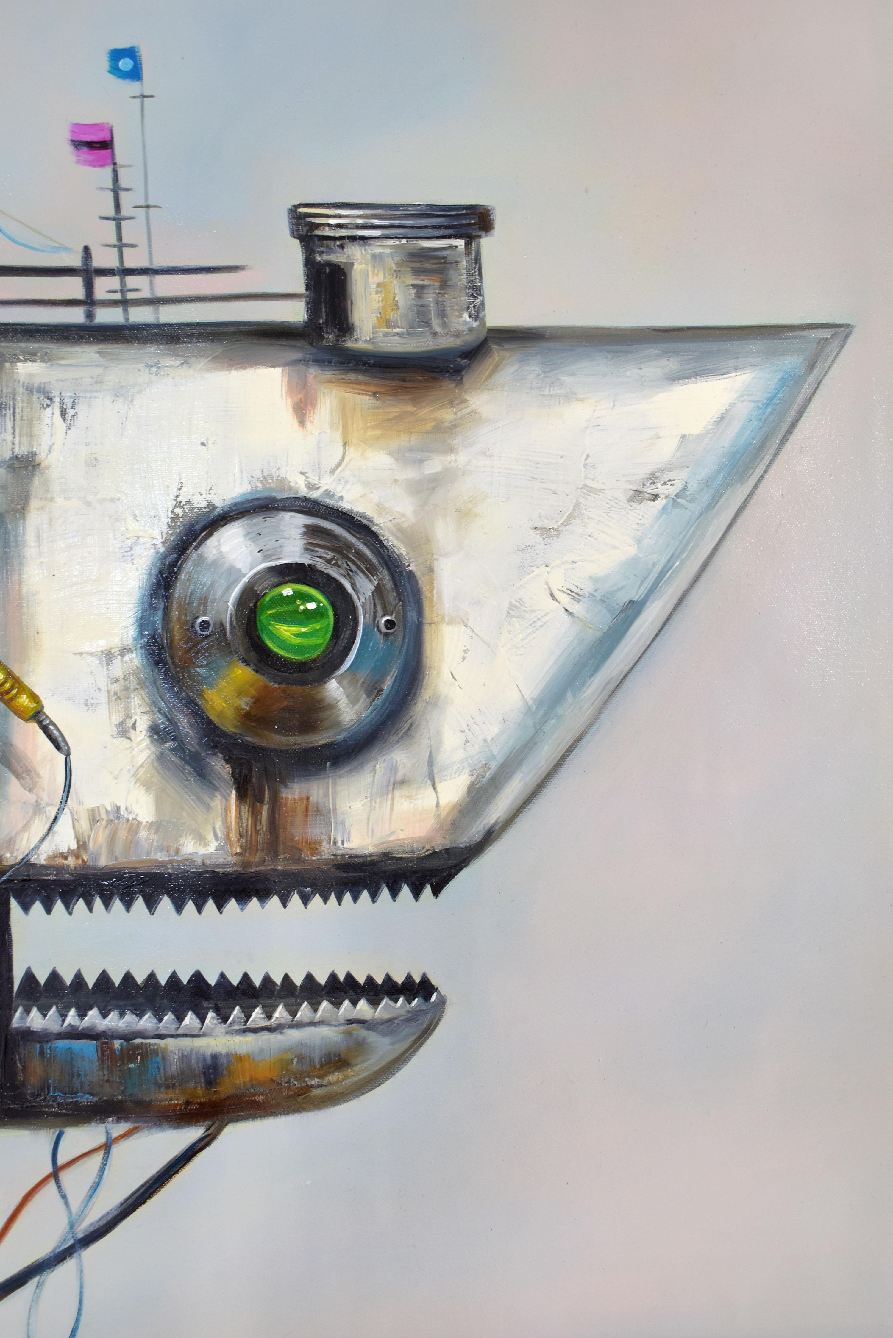 Lingee Bangkhuntod’s works range from painting expressive whimsical animals in dapper vintage clothing to her signature steampunk marine animals.
Her series Mechanical Marines consists of whales, sharks, and tropical fish featured as industrial