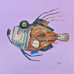 Mechanical Marines. Lookout Steampunk Ocean Fish. Steel Iron Fish Oil Painting