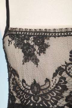 Lingerie dress in black lace and silk chiffon TWIN-SET Simona Barbieri