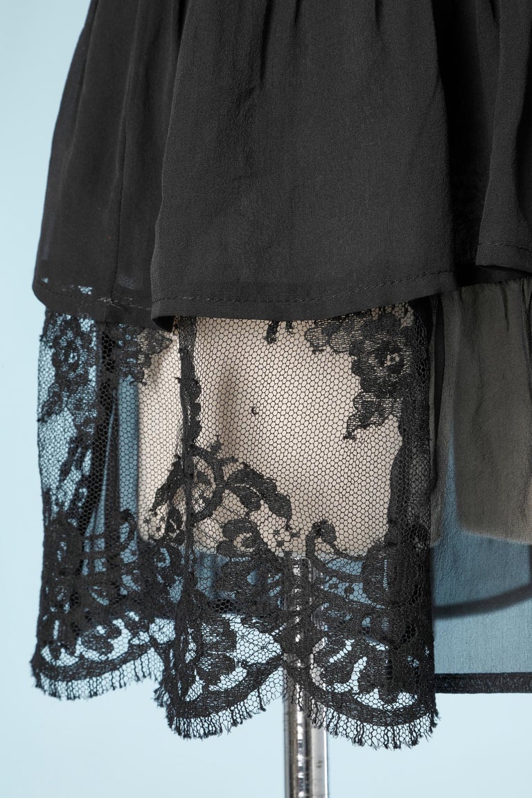 Lingerie dress in black lace and silk chiffon TWIN-SET Simona Barbieri For  Sale at 1stDibs