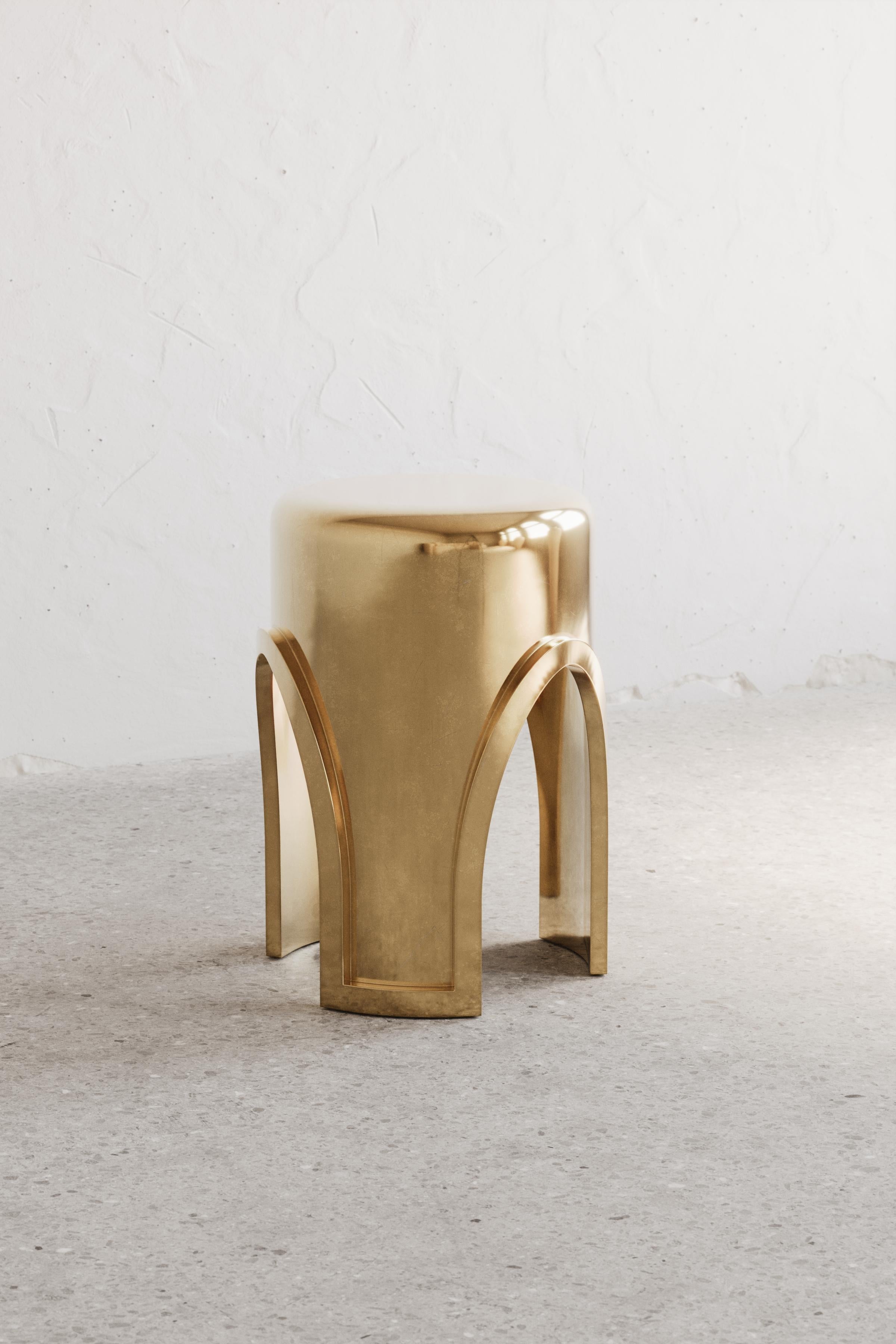 Post-Modern Unique Lingh Polish Bronze Side Table - Limited Edition by Megarisiotis For Sale