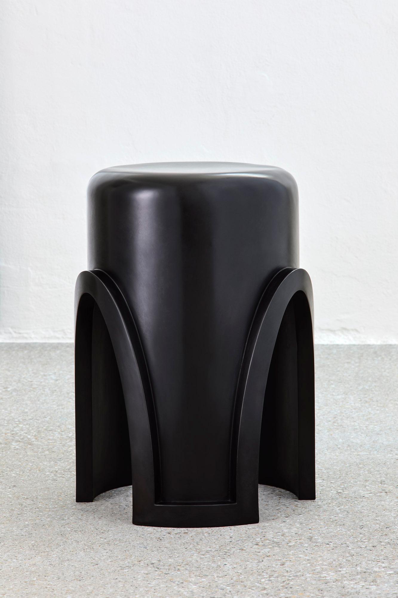 German Unique Lingh Hand-Patinated Dark Bronze Side Table by Megarisiotis For Sale