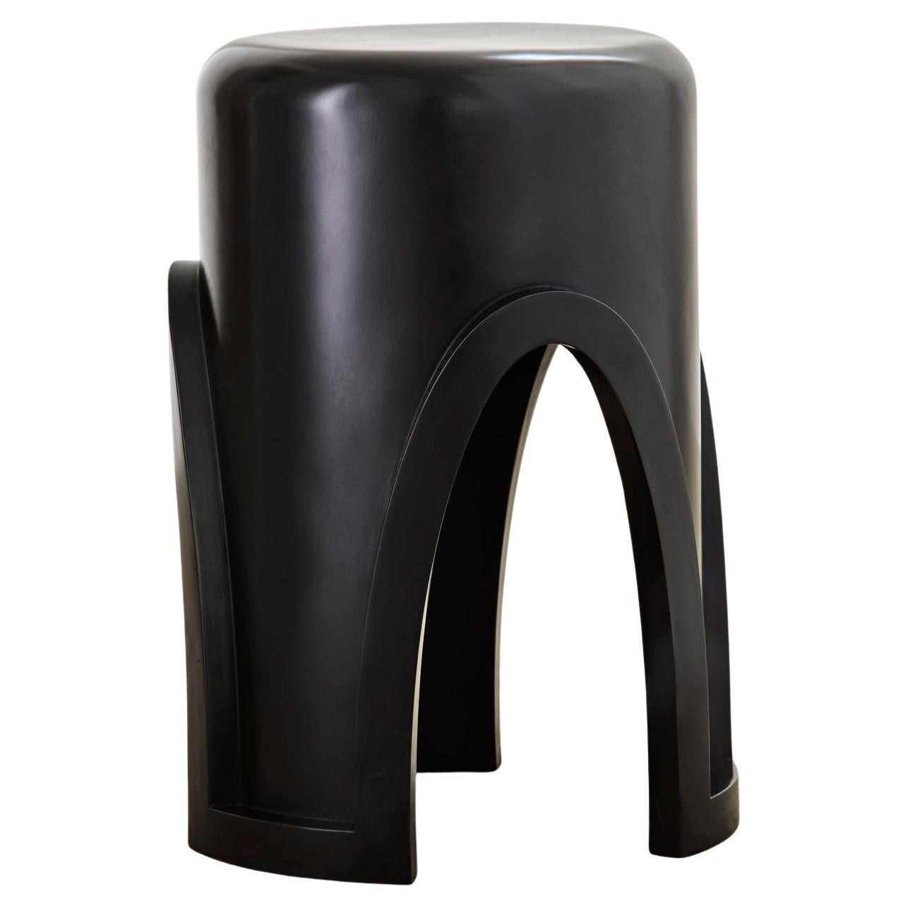 Unique Lingh Hand-Patinated Dark Bronze Side Table by Megarisiotis