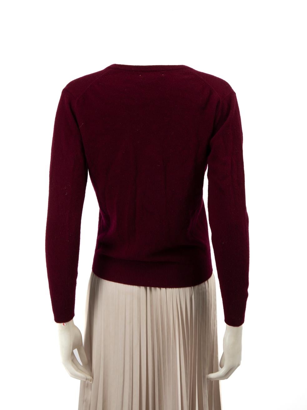 Lingua Franca Burgunderfarbener Kaschmirpullover für Damen aus Kaschmir Größe XS (Schwarz) im Angebot