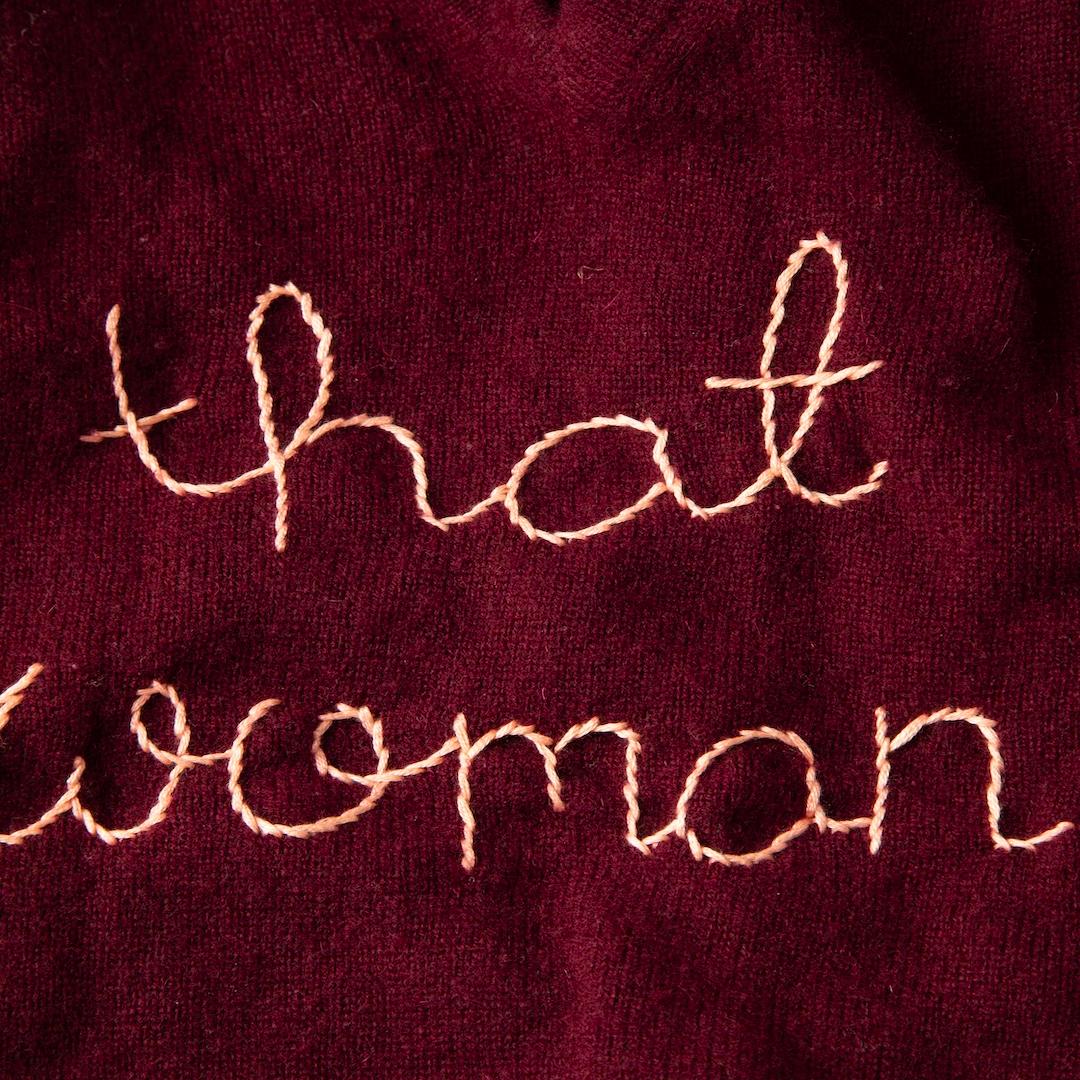 Lingua Franca Burgunderfarbener Kaschmirpullover für Damen aus Kaschmir Größe XS im Zustand „Gut“ im Angebot in London, GB
