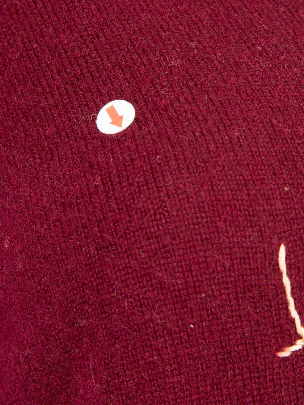 Lingua Franca Burgunderfarbener Kaschmirpullover für Damen aus Kaschmir Größe XS im Angebot 1