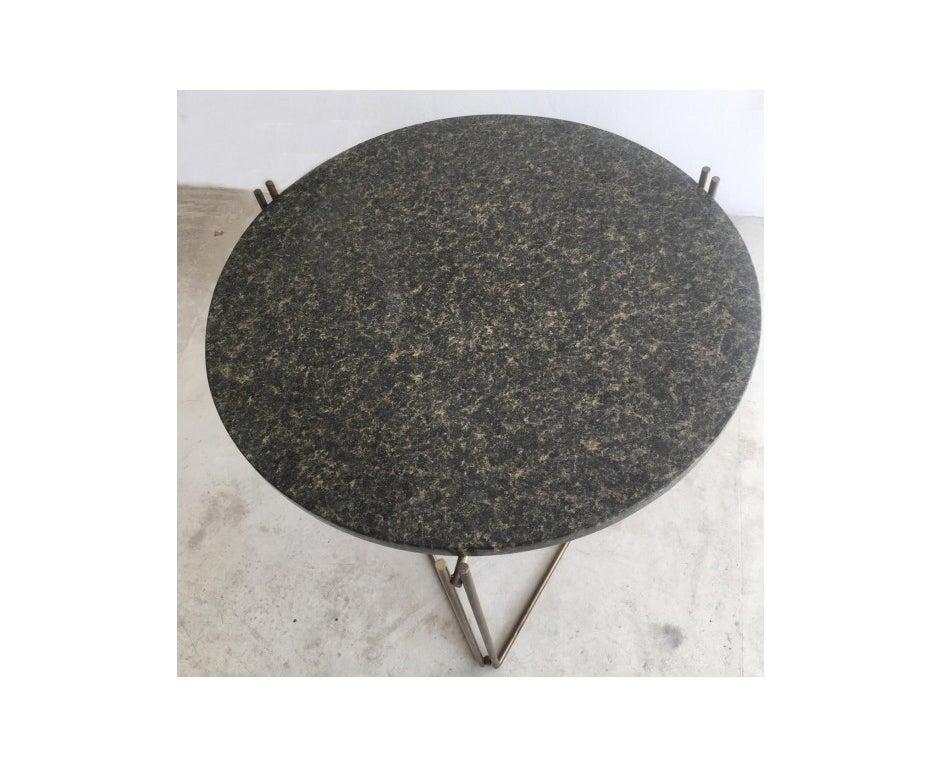 Modern Linha Side Table Black Granite Top by Filipe Ramos