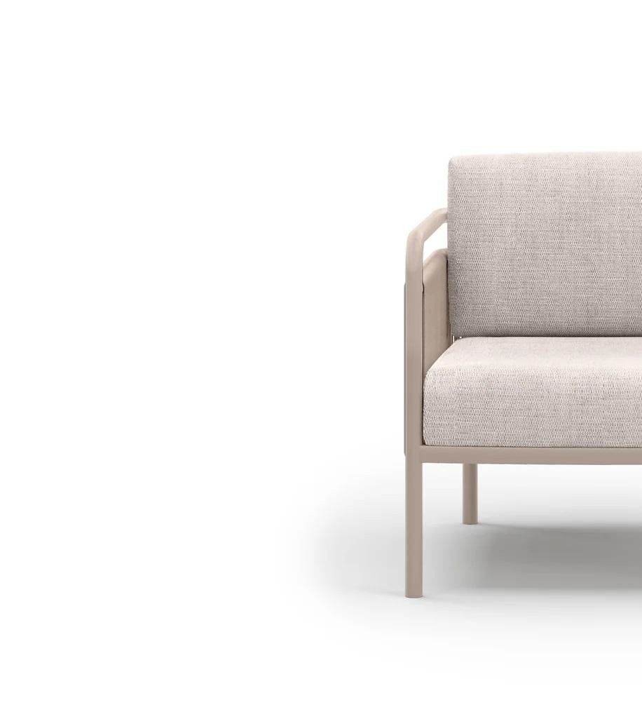 Sillón de exterior Link-Bisque de mimbre y aluminio con cojines by SNOC Posmoderno en venta