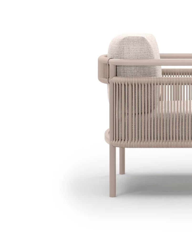 Sillón de exterior Link-Bisque de mimbre y aluminio con cojines by SNOC Turco en venta