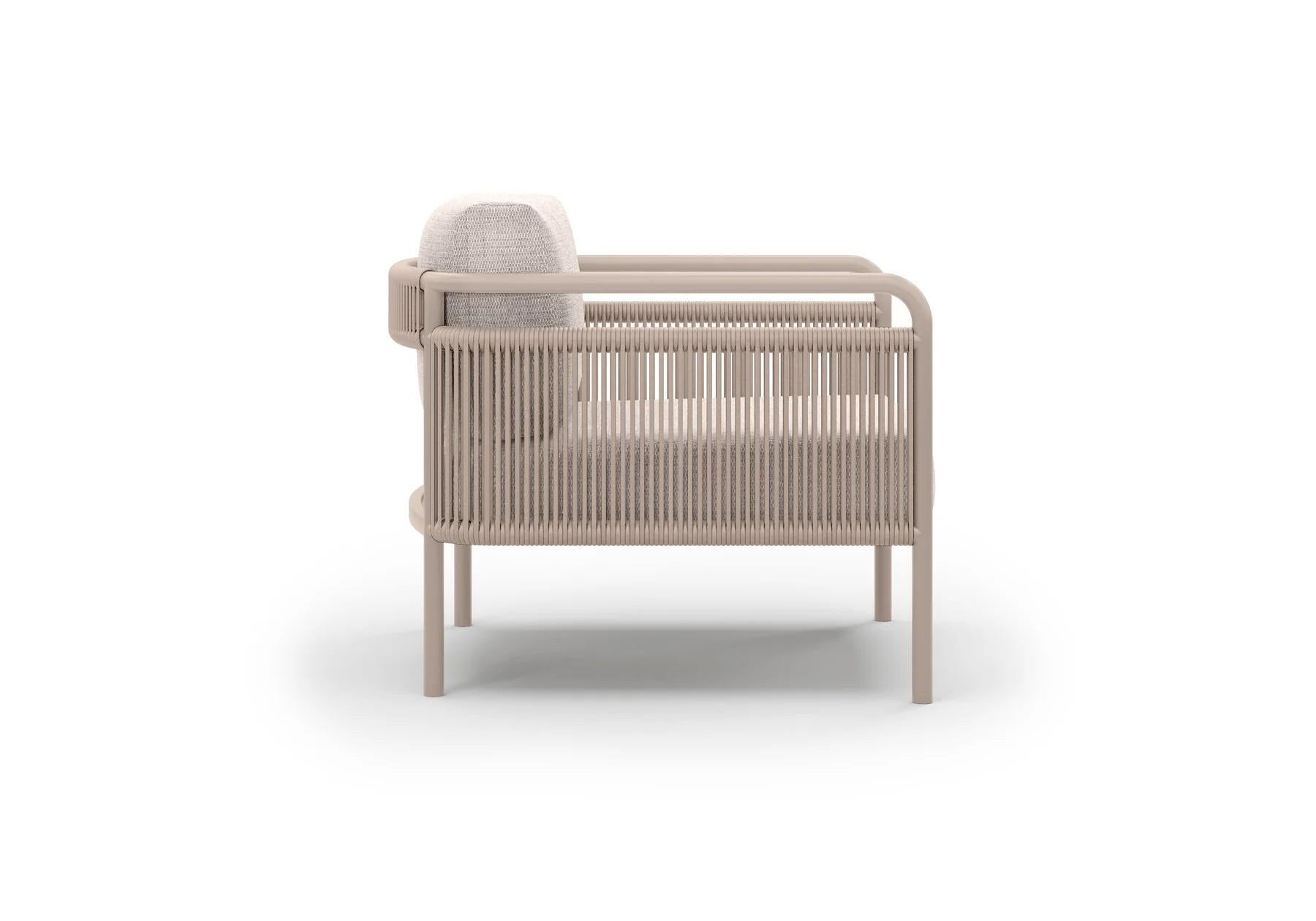 Sillón de exterior Link-Bisque de mimbre y aluminio con cojines by SNOC en Nuevo estado para la venta en Geneve, CH