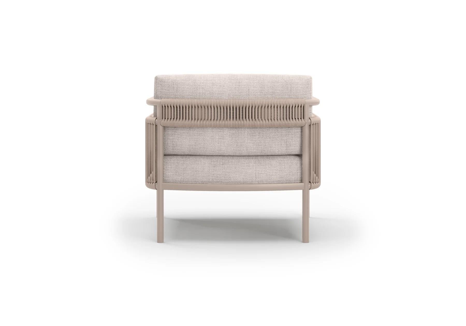 Sillón de exterior Link-Bisque de mimbre y aluminio con cojines by SNOC Siglo XXI y contemporáneo en venta