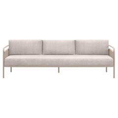 Link-Bisque Wicker And Powder-Coated Aluminum Three-Seater Outdoor Sofa by SNOC