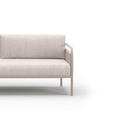 Canapé d'extérieur deux places en osier et aluminium Coates par SNOC