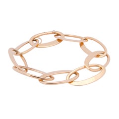 18 Karat Rose Gold Flat Link Bracelet