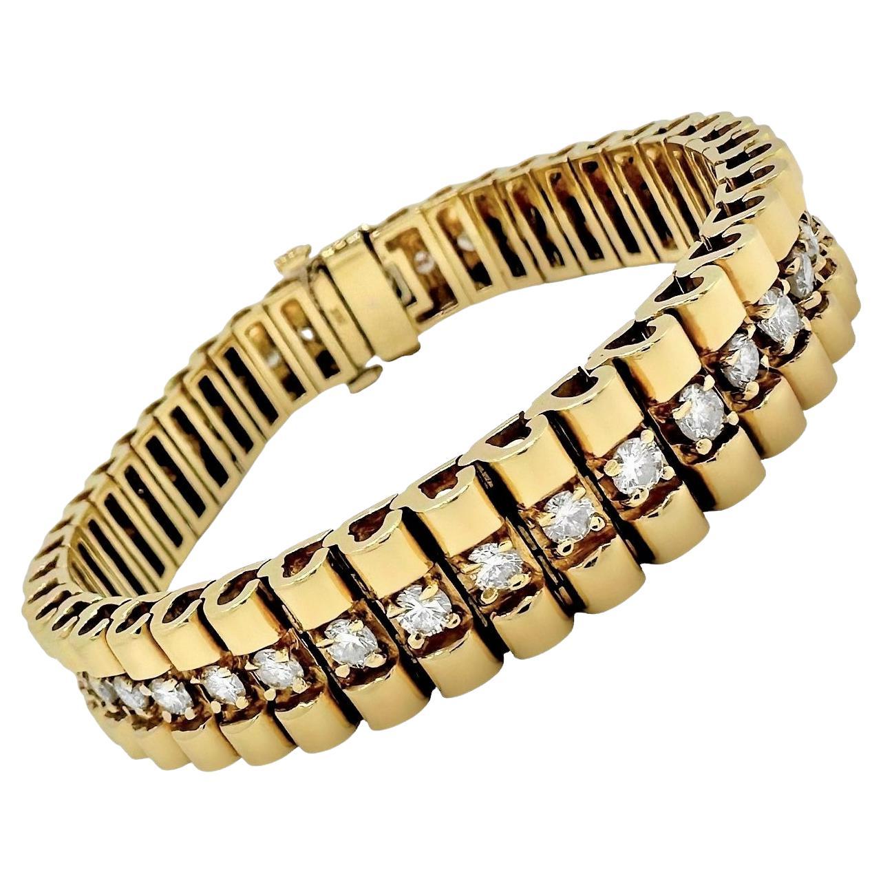 Gliederarmband aus 14k Gold und Diamanten