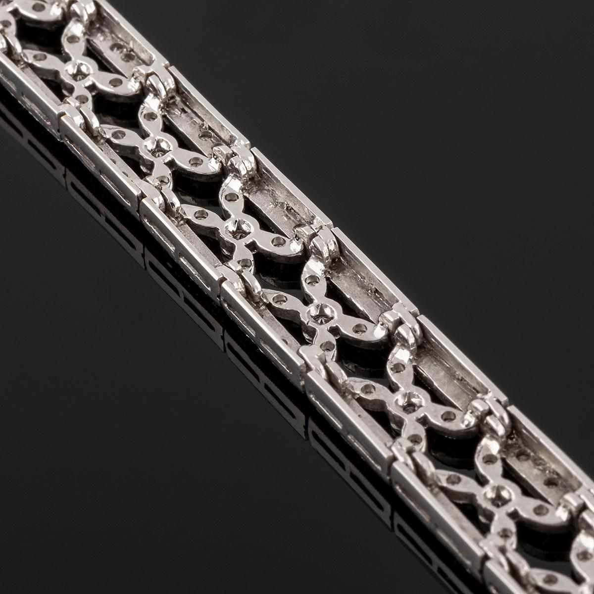 Bracelet A Link en or et diamants (taille brillant) Excellent état - En vente à MADRID, ES