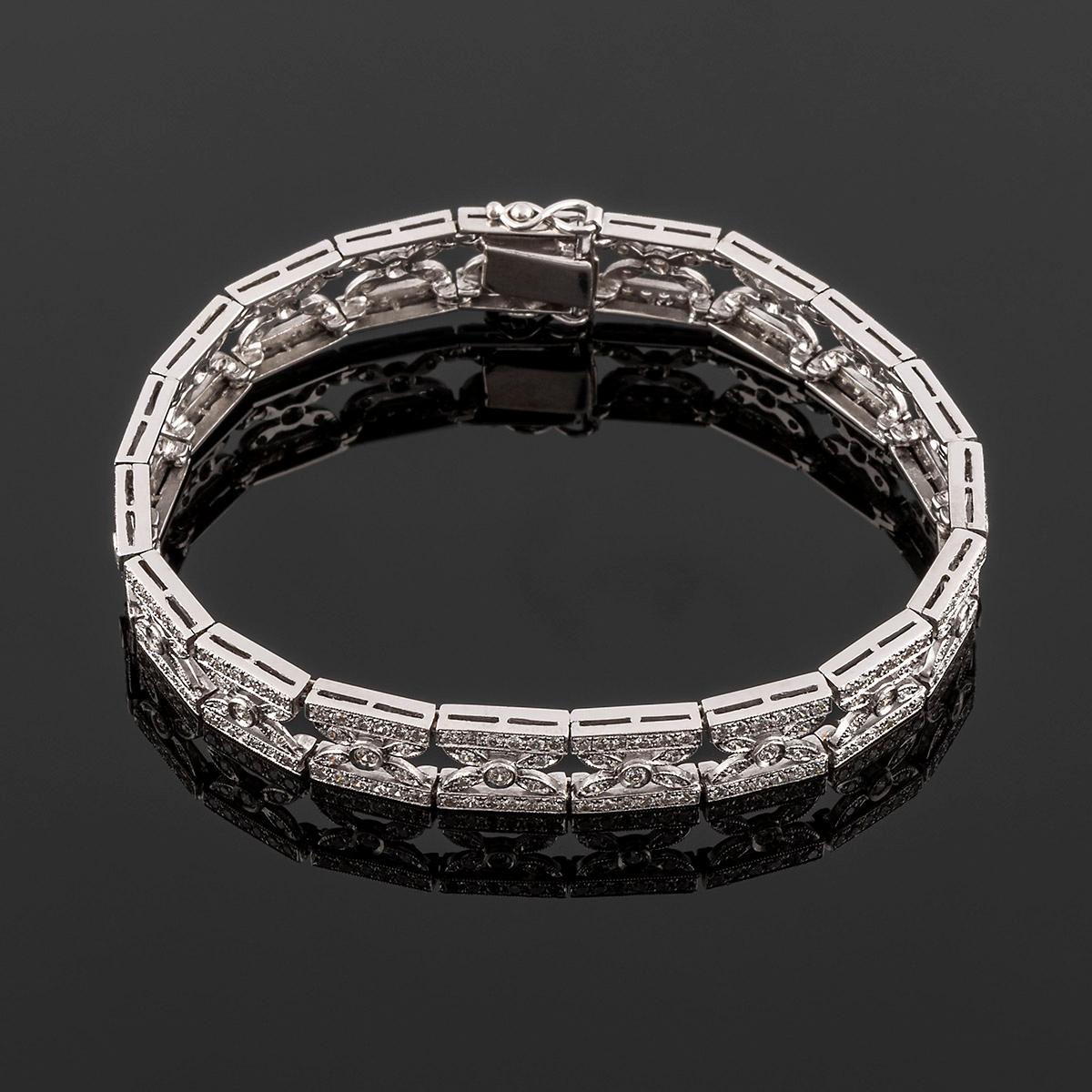 Bracelet A Link en or et diamants (taille brillant) en vente 1