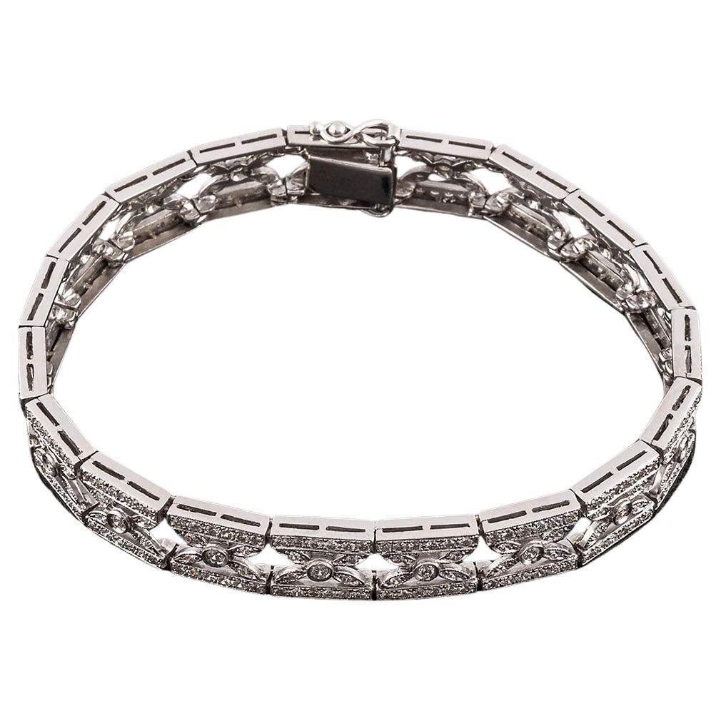 Cocktail Link bracelet in gold and diamonds (brilliant cut)