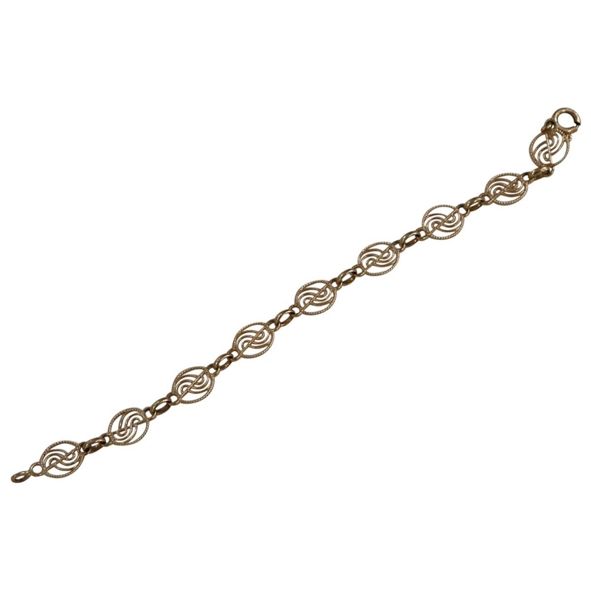Link Bracelet Italian Manufacture in 18 Karat Yellow Gold For Sale