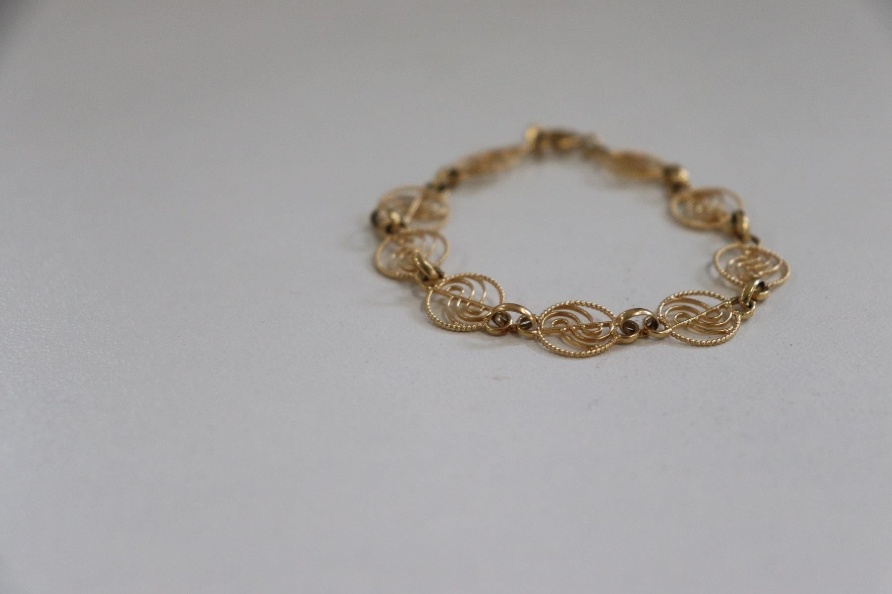 Link Bracelet Italian Manufacture in 18 Karat Yellow Gold For Sale 7