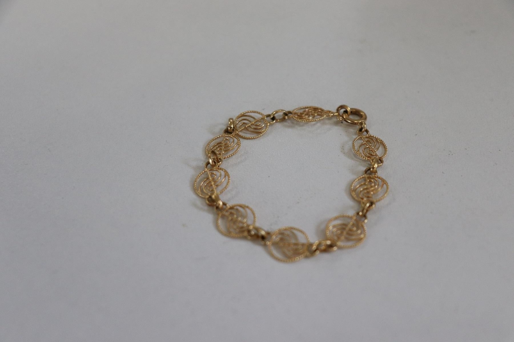 Link Bracelet Italian Manufacture in 18 Karat Yellow Gold For Sale 8