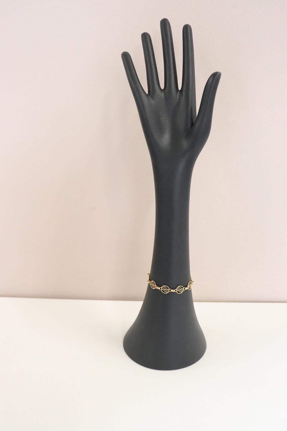 Women's Link Bracelet Italian Manufacture in 18 Karat Yellow Gold For Sale