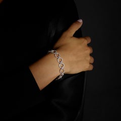 Bracelet à maillons en or blanc serti de diamants