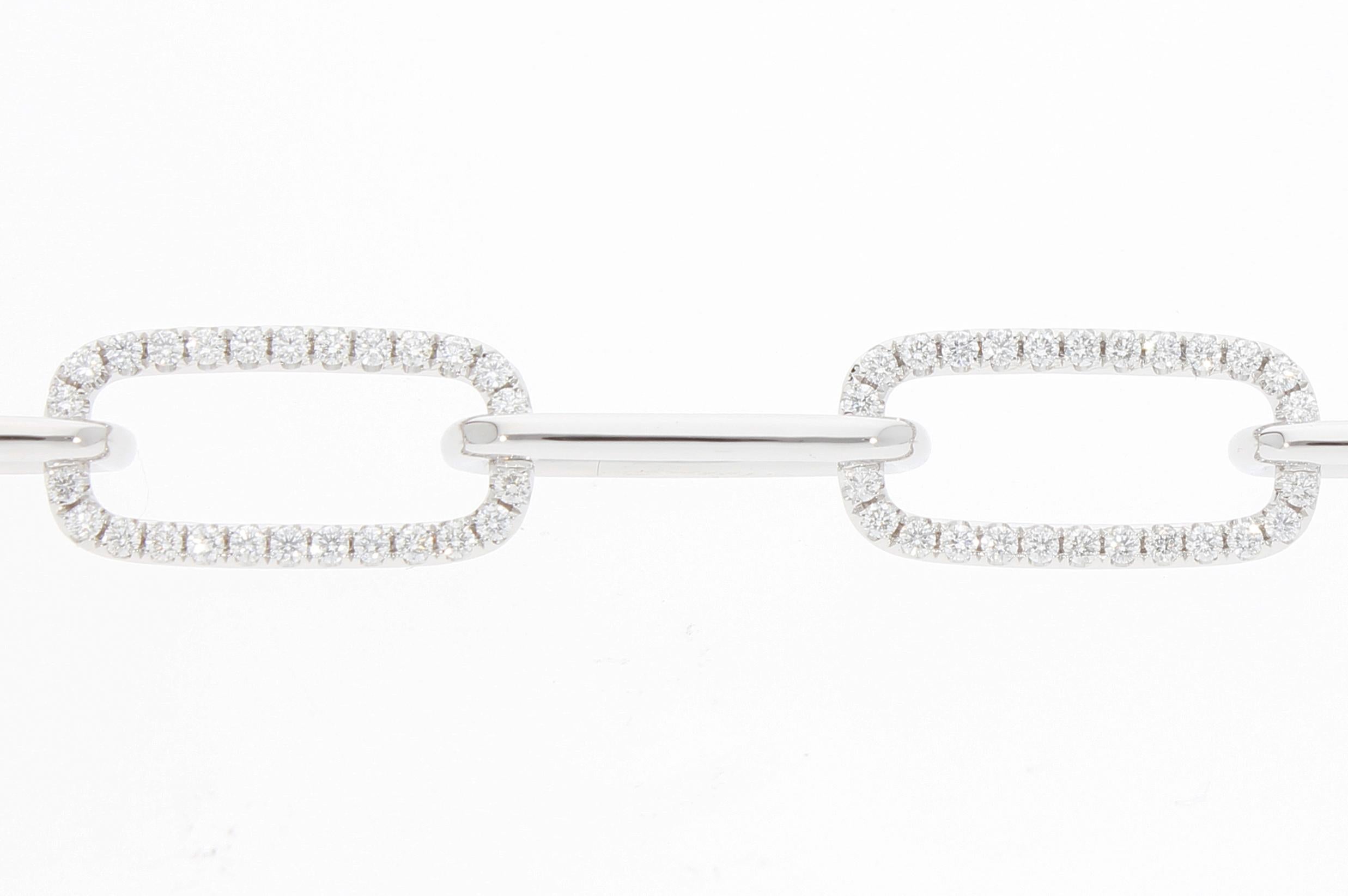Link Bracelet with 1.93 Ct of Diamonds For Sale 5