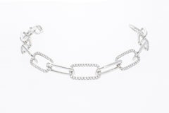 Link Bracelet in 18K Gold with 1.93 Ct Brilliant Cut Diamonds, Italy