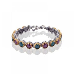 Link Bracelet with Multicolor Swarovski Crystals, Dimitrios Exclusive B050