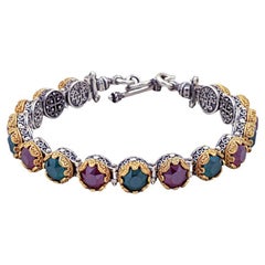 Link Bracelet with Multicolor Swarovski Crystals, Dimitrios Exclusive B050