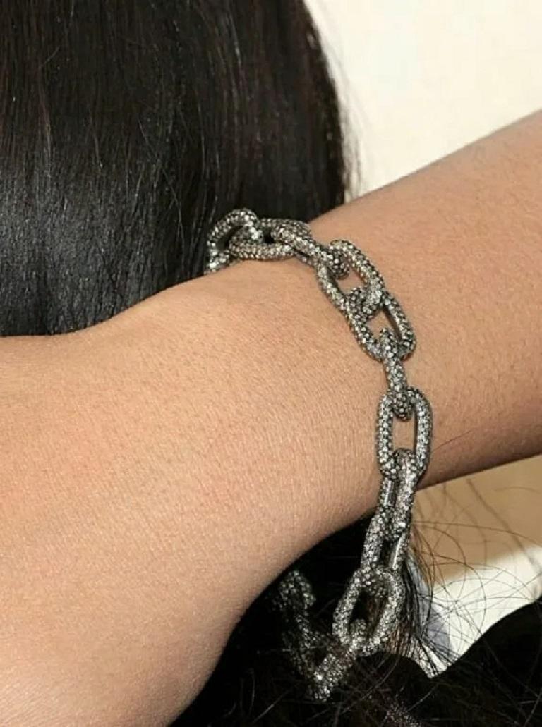 Link Chain Bracelet 925 Silver Pave Diamond Fashion Bracelet Wedding Gift
Light weight can be worn everyday

Additional information:
Condition: New without tags: A brand-new, unused, and unworn item (including handmade items) that is not in original