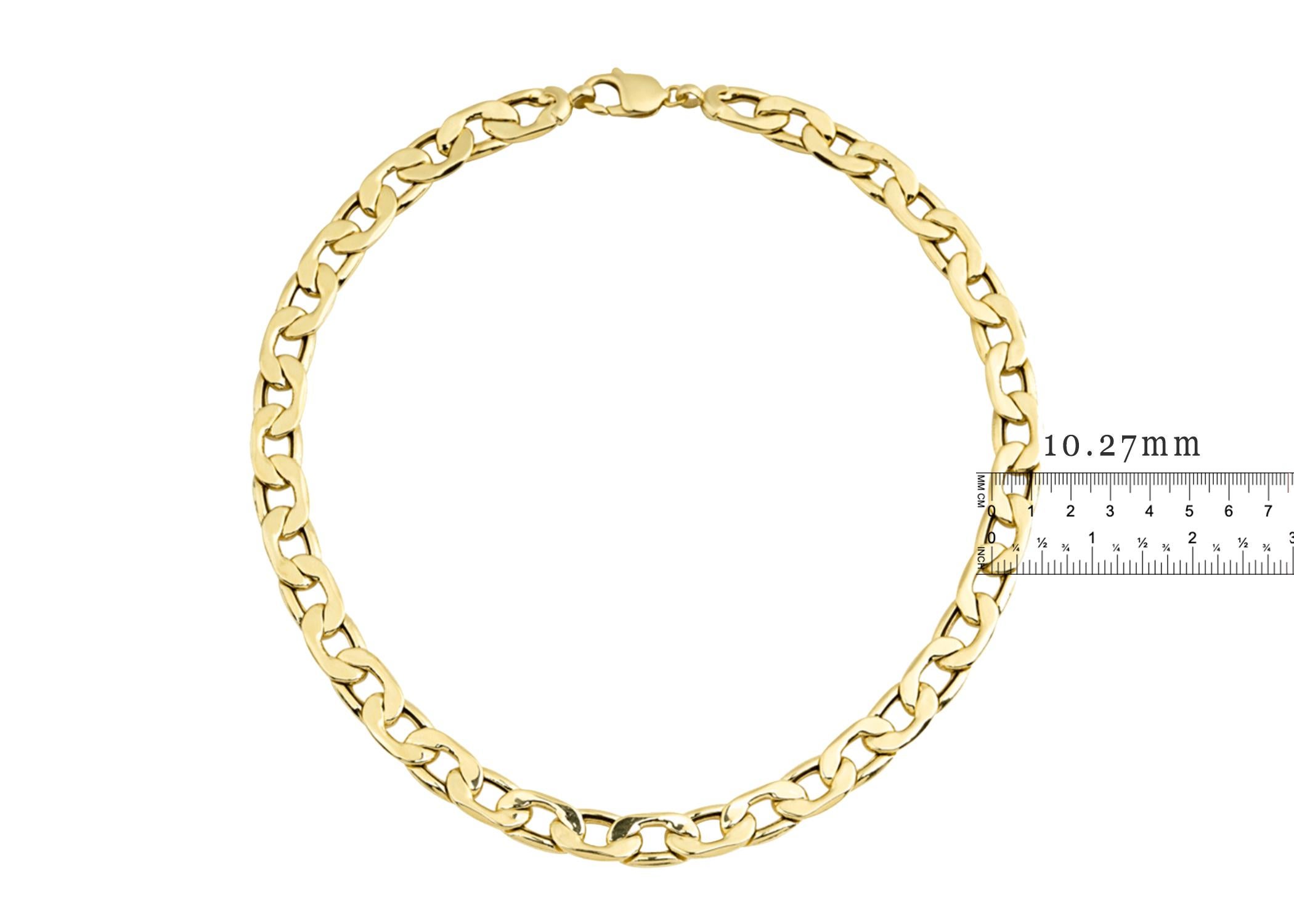 Link Chain Necklace, 14K Yellow Gold, 30.88Gr. Unisex Chunky Jewelry In New Condition For Sale In New York, NY