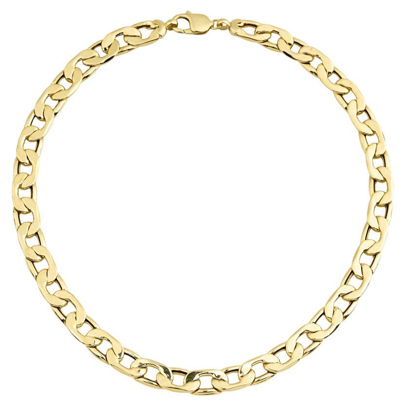 Link Chain Necklace, 14K Yellow Gold, 30.88Gr. Unisex Chunky Jewelry For Sale