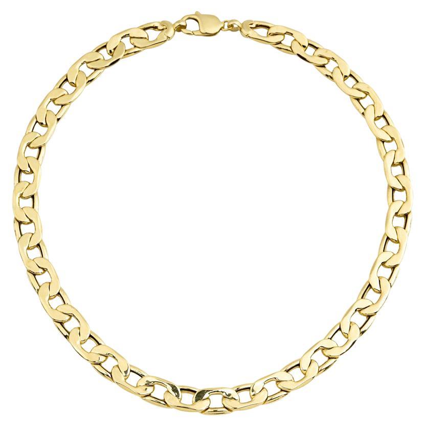 Chunky Golden Chain Choker Necklace With Ball Pendant - Heavy Link Punk Necklace For Women - View #4