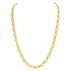 Link Chain Necklace in 18k Gold, Flat, Nautical