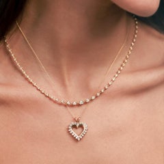 Link Chain Tennis Necklace in Yellow 18K Gold with 1.58ct Diamond