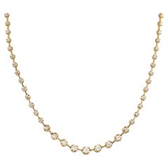A Link Chain Tennis-Halskette aus 18 Karat Gelbgold mit 1,58 Karat Diamant