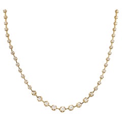 Link Chain Tennis Necklace in Yellow 18K Gold with 1.58ct Diamond