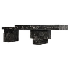 LINK COFFEE TABLE - Modernes Design mit schwarz/weißer Makassar-Rille