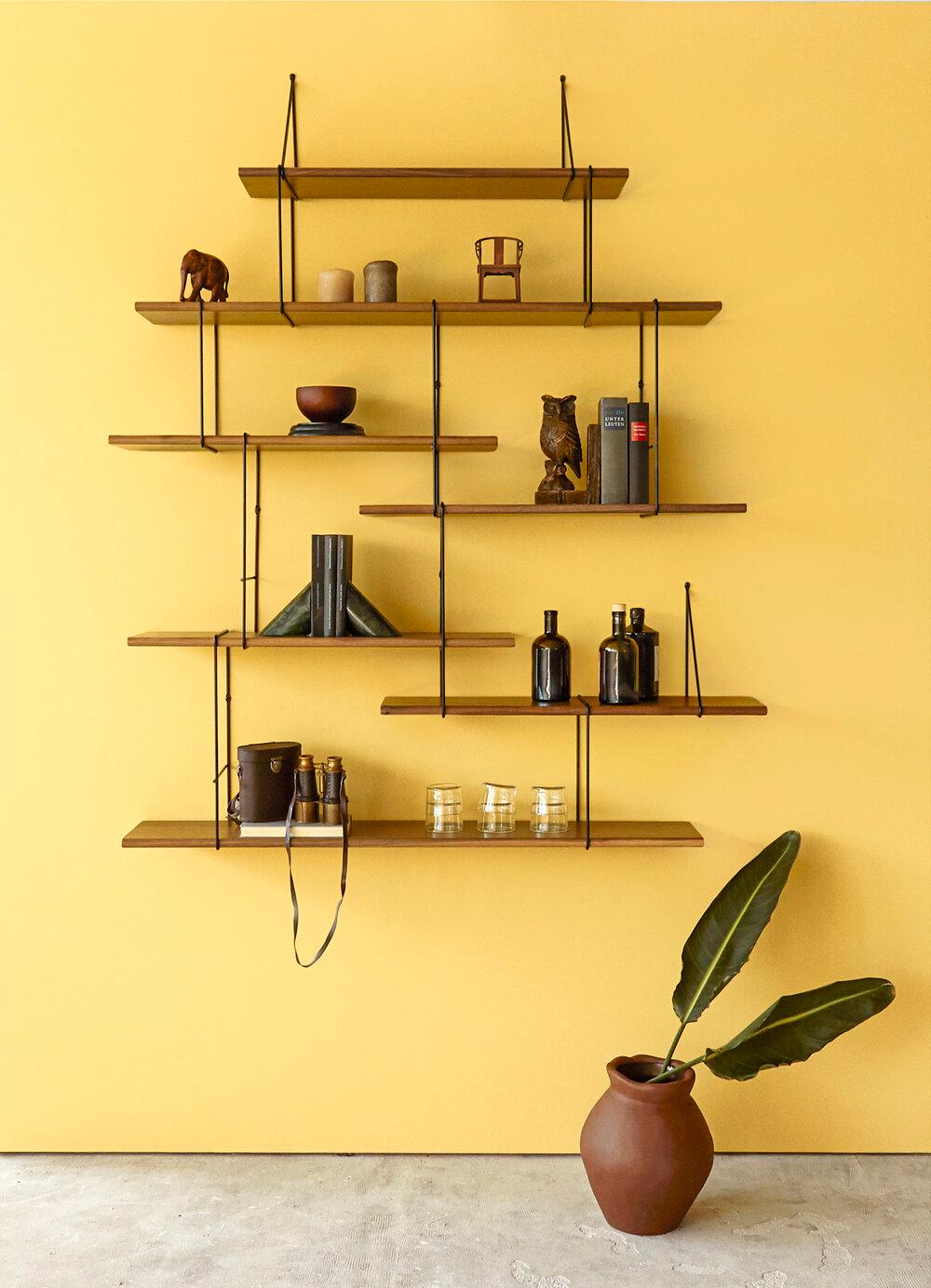 The LINK shelf is display and storage stripped down to the essentials. Its steel and wood construction forms an engaging interplay with many potential compositions: asymmetrical, highreaching, or laid out lengthwise. It is designed to work perfectly