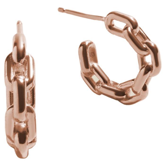 Link Earrings in Rose Gold For Sale